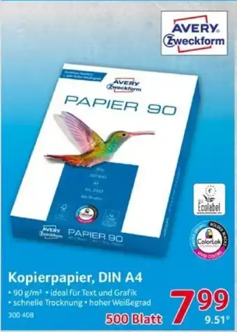 Selgros AVERY-Zweckform Kopierpapier, DIN A4 500st Angebot