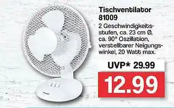 Famila Nord West Tischventilator 81009 Angebot