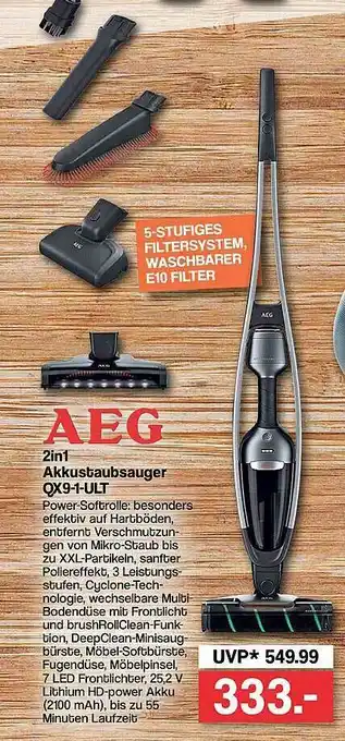 Famila Nord West Aeg 2in1 Akkustaubsauger Qx9-1-ult Angebot