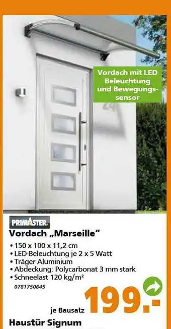 Globus Baumarkt Primaster Vordach „marseille” Angebot