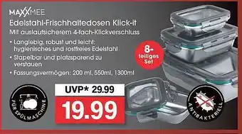 Famila Nord West Maxxmee Edelstahl-frischhaltedosen Klick-it Angebot