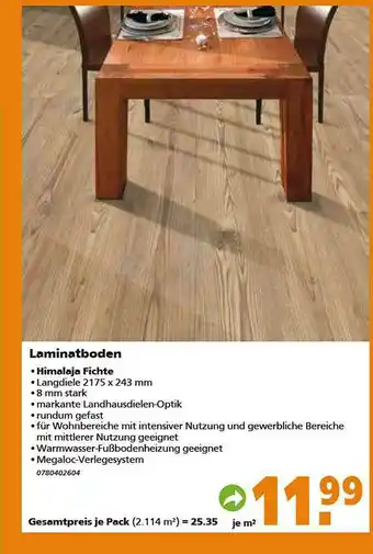 Globus Baumarkt Laminatboden Himalaja Fichte Angebot