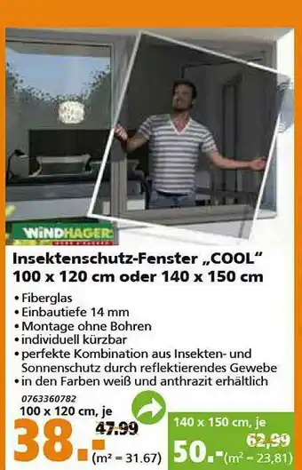 Globus Baumarkt Windhager Insektenschutz-fenster „cool” Angebot