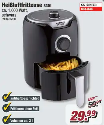 Poco Cuisinier Deluxe Heißluftfritteuse 8301 Angebot