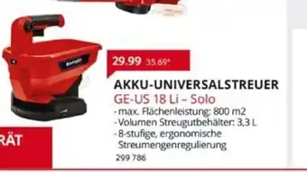 Selgros Einhell Akku-Universalstreuer l GE-US 18 Li - Solo Angebot