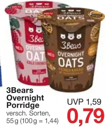 Jawoll 3Bears Overnight Porridge 55g Angebot