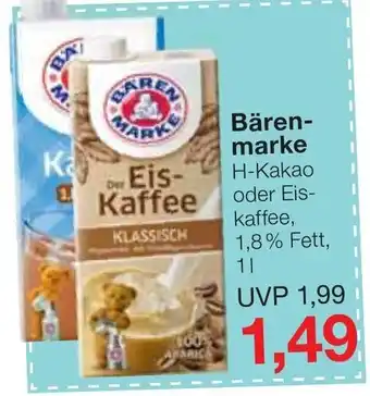 Jawoll Bärenmarke H-Kakao oder Eiskaffee 1L Angebot