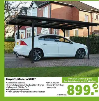 Globus Baumarkt Carport „modena 5000” Angebot