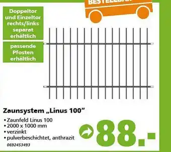 Globus Baumarkt Zaunsystem „linus 100” Angebot