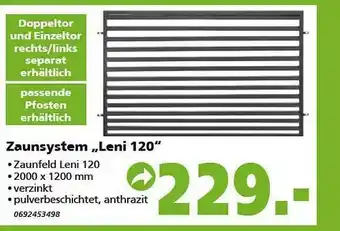 Globus Baumarkt Zaunsystem „leni 120” Angebot