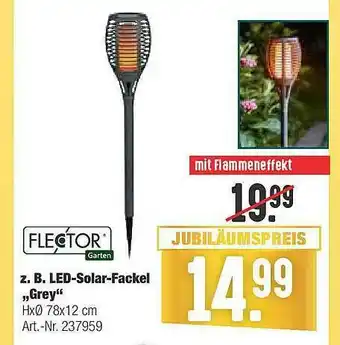 Hellweg Z. B. Led-solar-fackel „grey” Flector Angebot