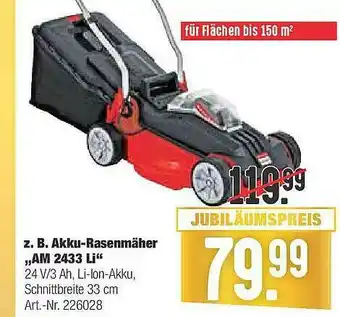 Hellweg Z. B. Akku-rasenmäher „am 2433 Li” Angebot