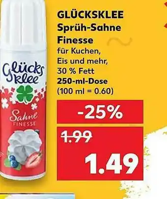 Kaufland Glücksklee Sprüh-sahne Finesse Angebot