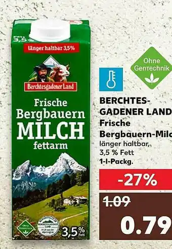 Kaufland Berchtes Gadener Land Frische Bergbauern Milch Angebot