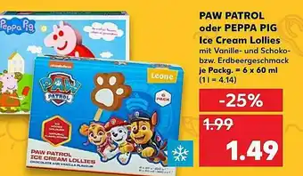 Kaufland Paw Patrol Oder Peppa Pig Ice Crean Lollies Angebot