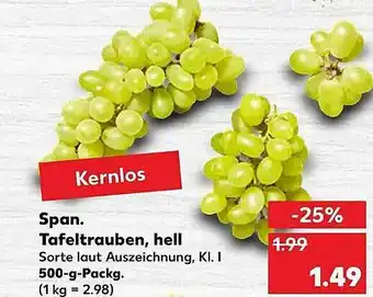 Kaufland Span. Tafeltrauben, Hell Angebot