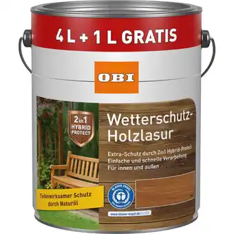 OBI Obi wetterschutz holzlasur 2in1 teak 5 l Angebot