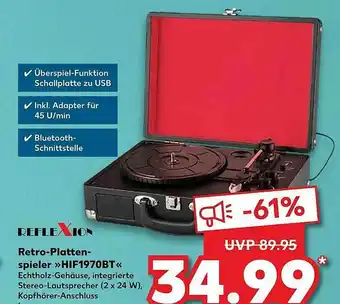 Kaufland Reflexion Retro-plattenspieler Hif1970bt Angebot