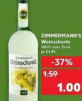 Kaufland Zimmermann's Weinschorle Angebot