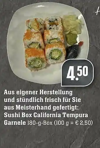 Scheck-in-Center Sushi Box California Tempura Garnele Angebot