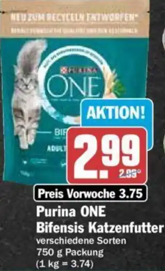 Hit Purina One Bifensis Katzenfutter 750 g Packung Angebot