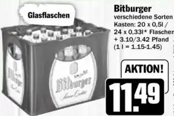 Hit Bitburger 20x0,5/24x0,33 L Angebot