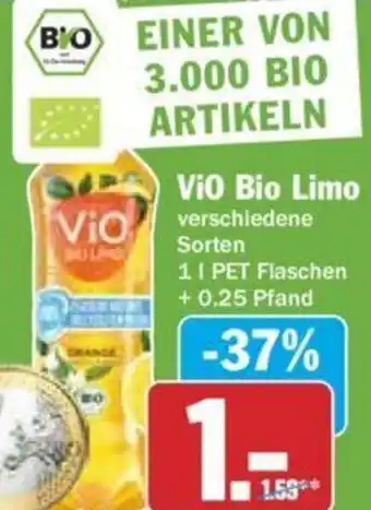 Hit Vio Bio Limo 1 L PET Flaschen Angebot