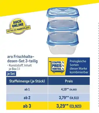 METRO aro Frischhaltedosen-Set 3st Angebot