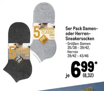 METRO Damen- o. Herren-Sneaker-Socken 5 Paar Angebot