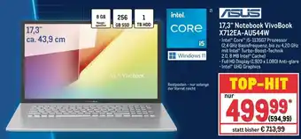 METRO Asus 17,3" Notebook VivoBook X712EA-AU544W Angebot