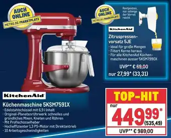 METRO KitchenAid Küchenmaschine 5KSM7591X Angebot