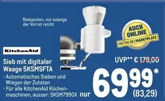 METRO KitchenAid Sieb mit digitaler Waage 5KSMSFTA Angebot