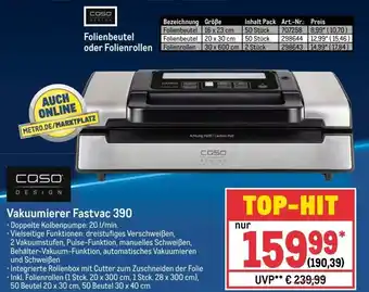 METRO Caso Design Vakuumierer Fastvac 390 Angebot