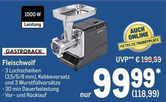 METRO Gastroback Fleischwolf Angebot