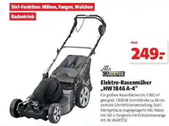 Hagebau Mr. Gardener Elektro Rasenmäher HW 1846 A-4 Angebot