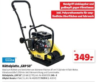 Hagebau Güde Rüttelplatte GRP 50 Angebot