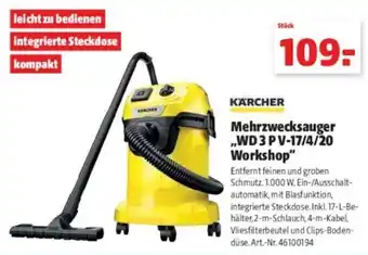 Hagebau Kärcher Mehrzwecksauger WD 3 P V-17/4/20 Workshop Angebot