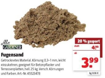 Hagebau Mr. Gardener Fugensand Angebot