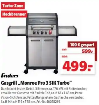 Hagebau Enders Gasgrill Monroe Pro 3 SIK Turbo Angebot