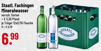 trinkgut Staatl. Fachingen Mineralwasser 12x0,75 L Flasche Angebot