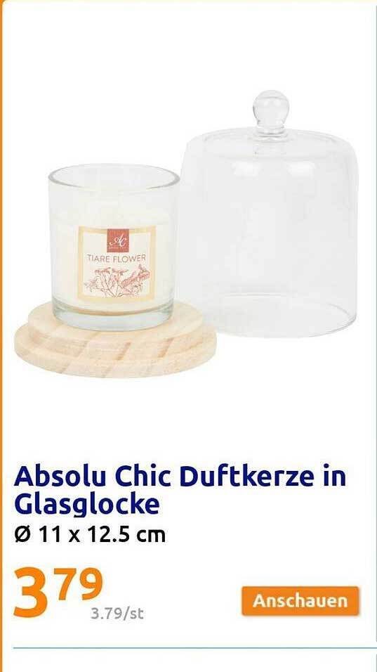 Absolu chic duftkerze in glasglocke Angebot bei Action