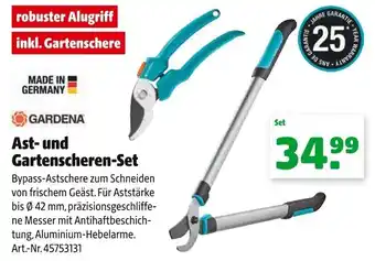 Hagebau Gardena Ast und Gartenscheren Set Angebot