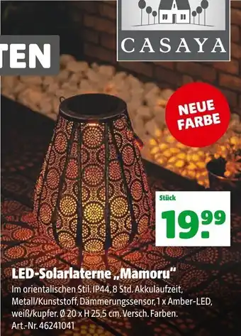 Hagebau Casaya LED Solarlaterne Mamoru Angebot