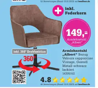 Höffner Armelenstuhl Albert Angebot