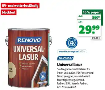 Hagebau Renovo Universallasur 2,5 L Angebot