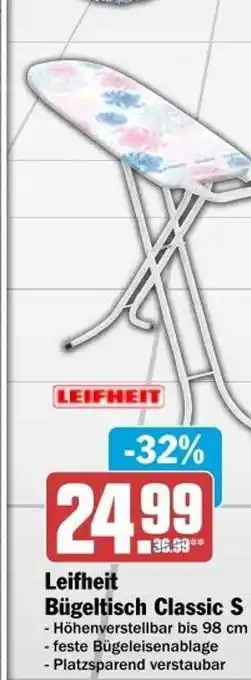 dodenhof Leifheit bügeltisch classic s Angebot