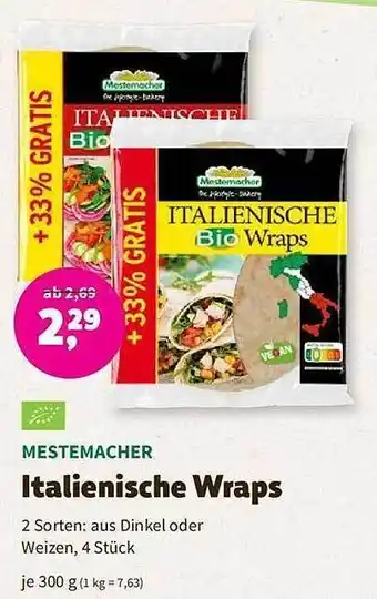 Erdi Biomarkt Mestemacher italienische wraps Angebot