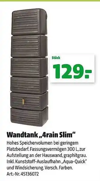 Hagebau Wandtank „4rain slim“ Angebot