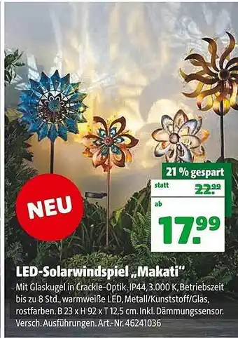 Hagebau Led-solarwindspiel makati Angebot