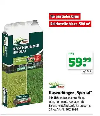 Hagebau Cuxin rasendünger spezial Angebot